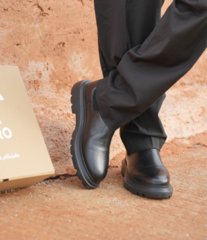 Bottines Chelsea en cuir Noir