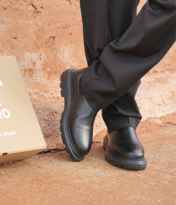 Bottines Chelsea en cuir Noir