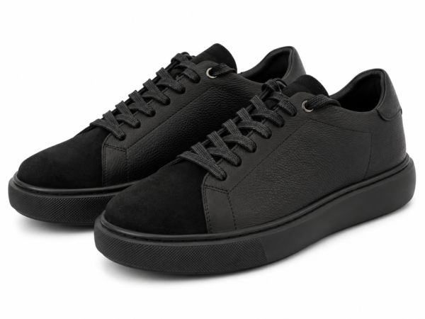 Baskets en cuir noir