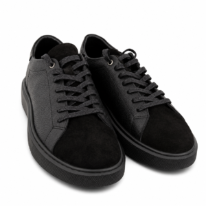 Baskets en cuir noir