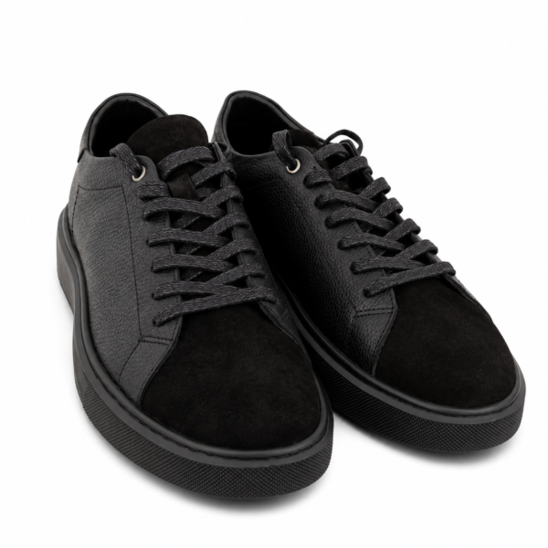Baskets en cuir noir
