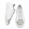Baskets en cuir blanc cassé