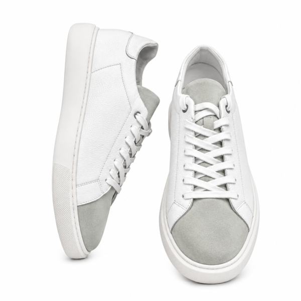 Baskets en cuir blanc cassé