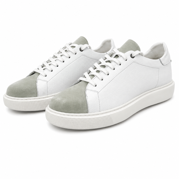 Baskets en cuir blanc cassé