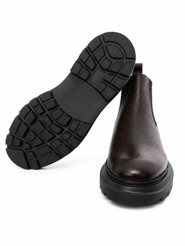 Bottines Chelsea en cuir Marron foncé