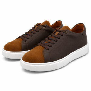 Baskets en cuir noir Marron