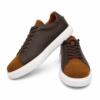 Baskets en cuir noir Marron