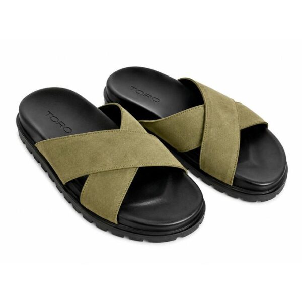 1 Sandales Premium en Daim vert kaki