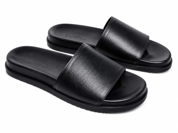 428675dc-0136-44ef-9208-a088df949b50 Claquettes Homme TORO en Cuir Premium Noir