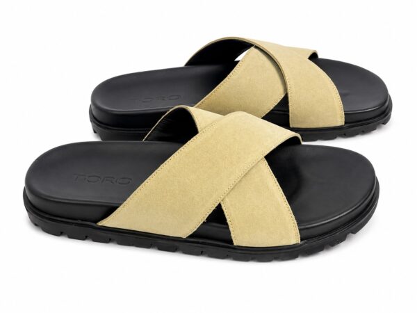 Sandales Homme en Daim Premium Croisées
