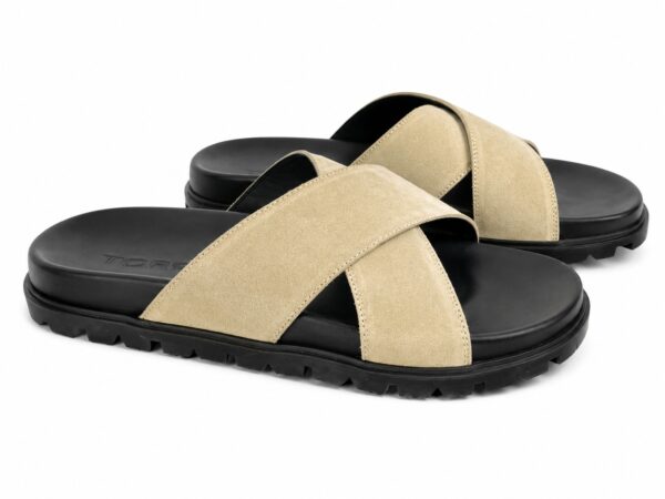 Sandales Homme en Daim Premium Croisées