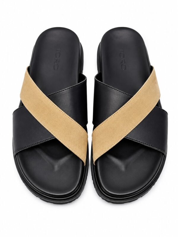 SANDALES PREMIUM CROISEES EN CUIR RT DAIM