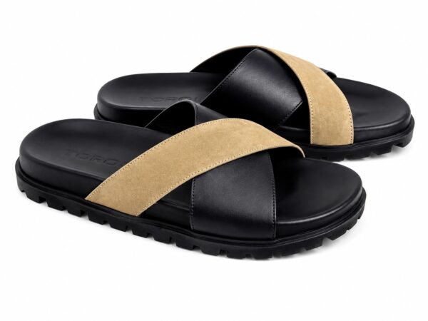 SANDALES PREMIUM CROISEES EN CUIR RT DAIM