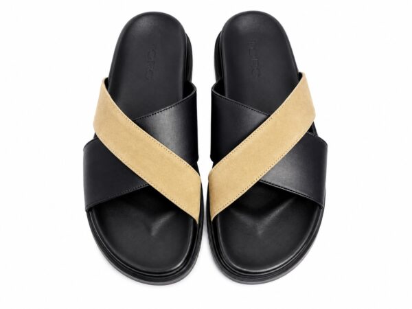 SANDALES PREMIUM CROISEES EN CUIR RT DAIM