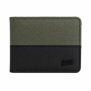 portefeuille homme bicolore vert kaki et noir